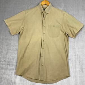 Kevins Plantation Collection Mens Button Down Shirt Medium Khaki Safari Cotton